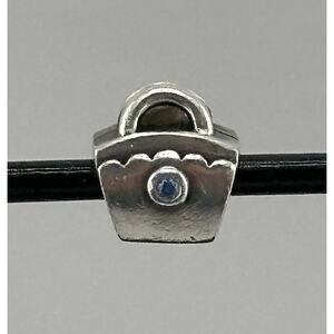 Pandora Silver Blue CZ Purse Baby Bag 790473CZB ALE 925 Retired